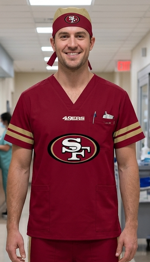 SAN FRANCISCO 49ERS SCRUB TOP