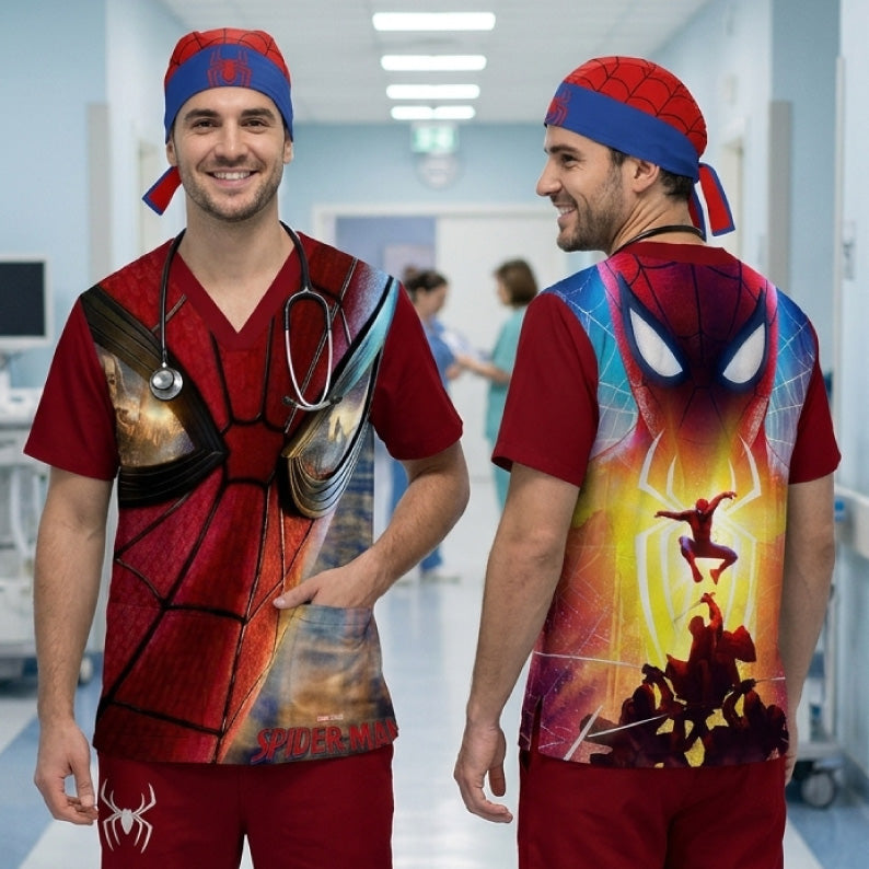 SPIDERMAN BRAND NEW DAY POSTER SCRUB TOP