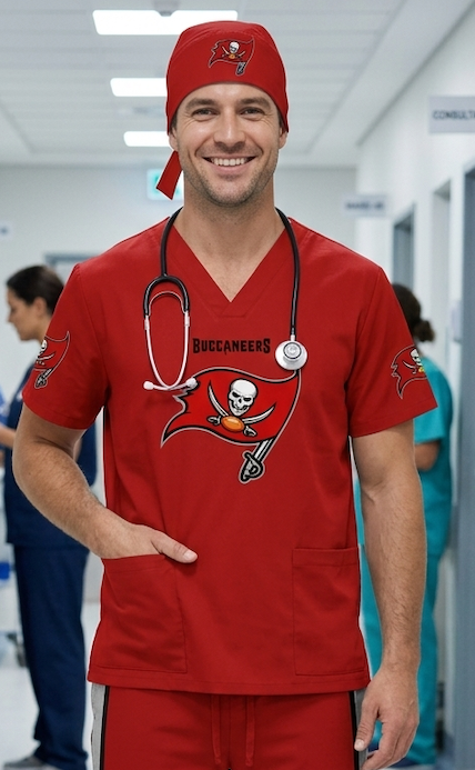 TAMPA BAY BUCCANEERS SCRUB TOP