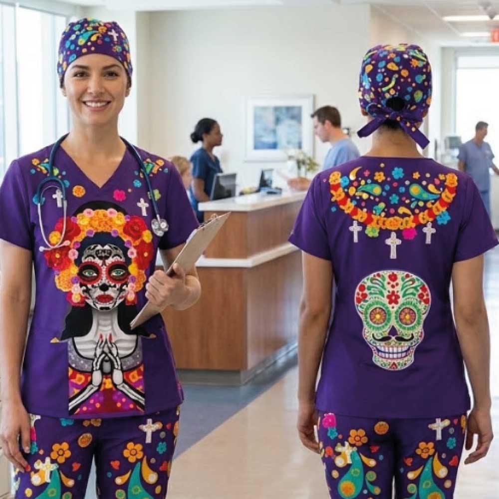 CATRINA PRAYING SCRUB TOP