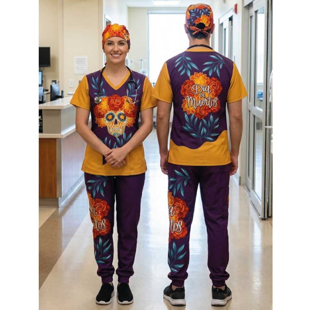 CATRINA WITH FLOWERS SCRUB SET