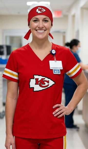 KANSAS CITY CHIEFS SCRUB TOP
