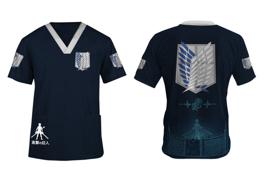 ATTACK ON TITAN - LEGION OF RECONNAISSANCE BLUE SCRUB SET