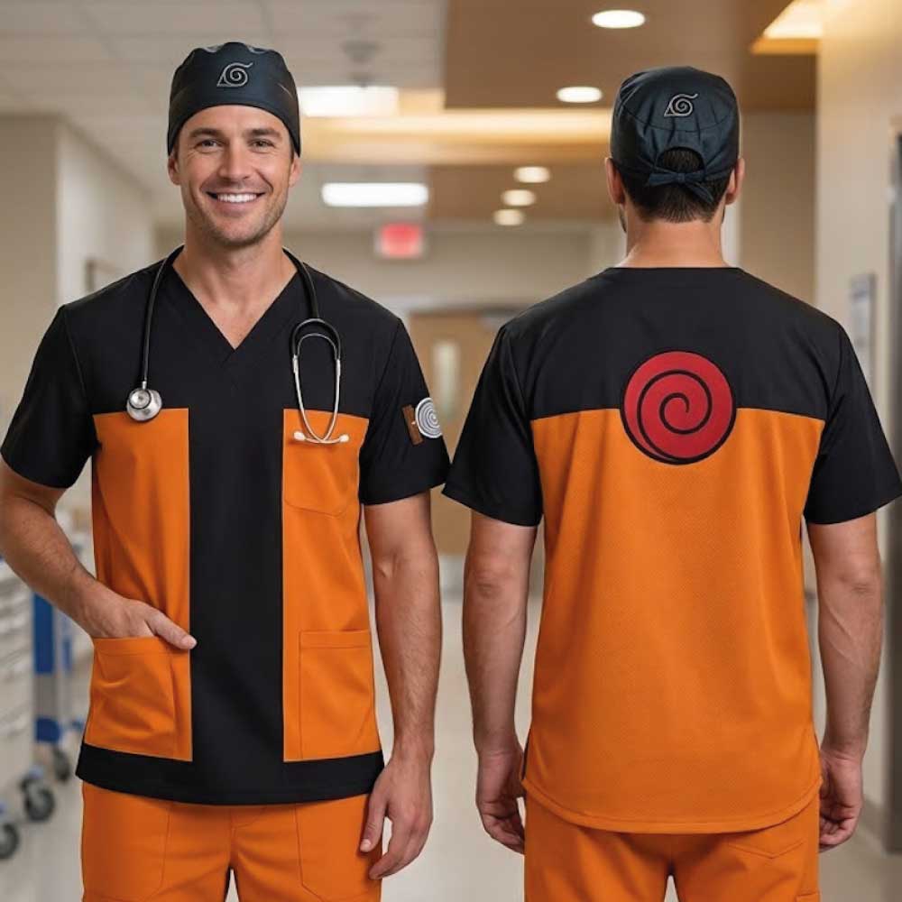 NARUTO OUTFIT SCRUB TOP