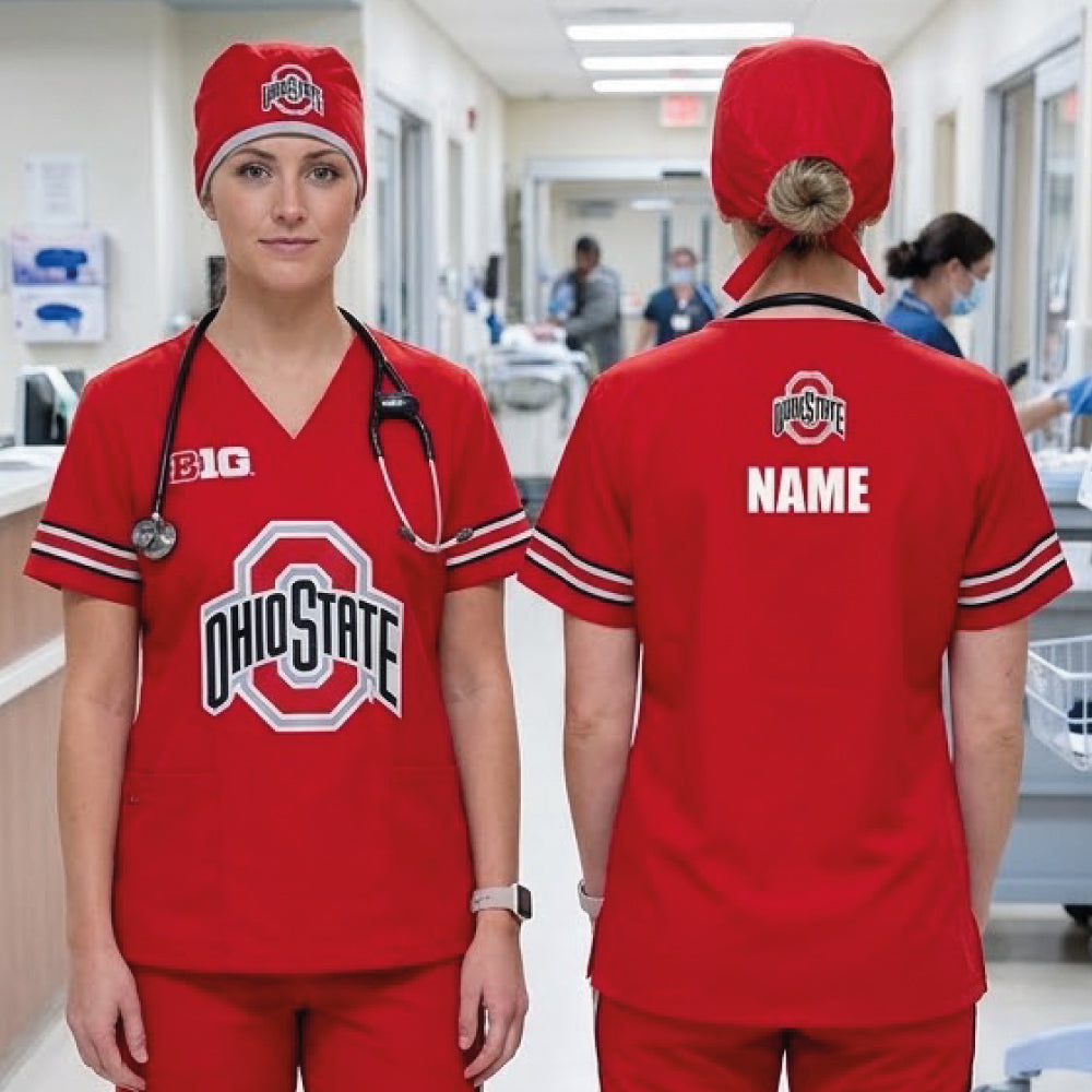OHIO STATE BUCKEYES SCRUB TOP