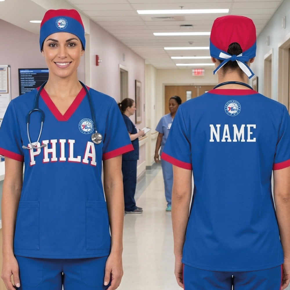 PHILADELPHIA 76ERS NBA SCRUB TOP