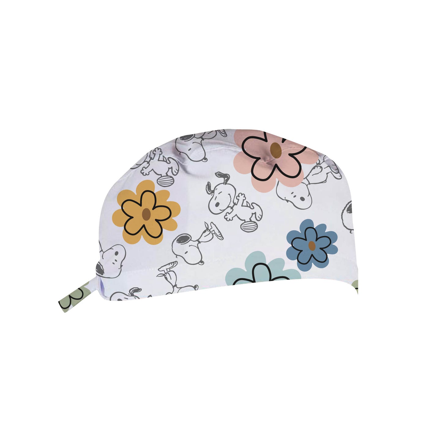 SNOOPY FLOWERS SCRUB CAP