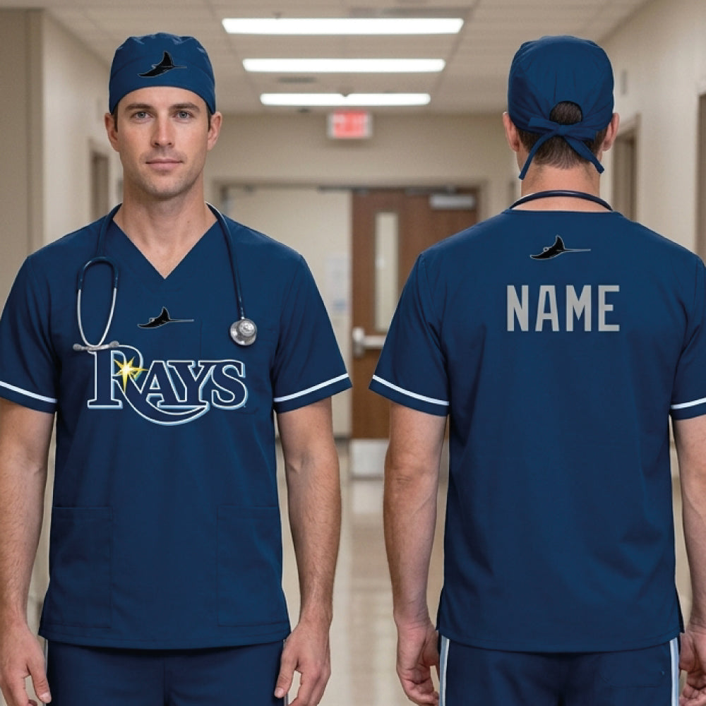 TAMPA BAY RAYS MLB SCRUB TOP