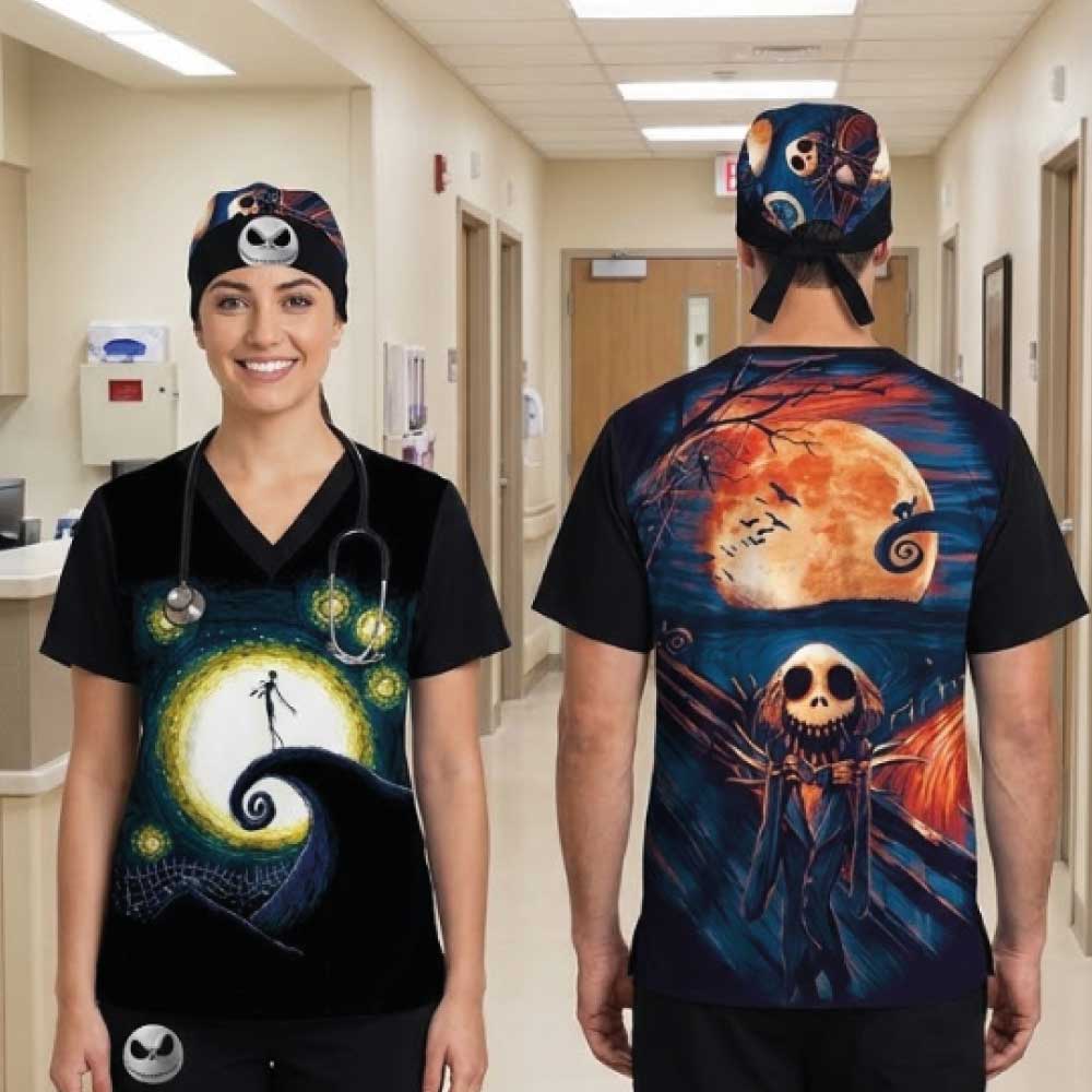 THE STARRY NIGHT JACK SCRUB TOP