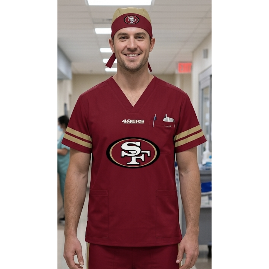 SAN FRANCISCO 49ERS SCRUB TOP