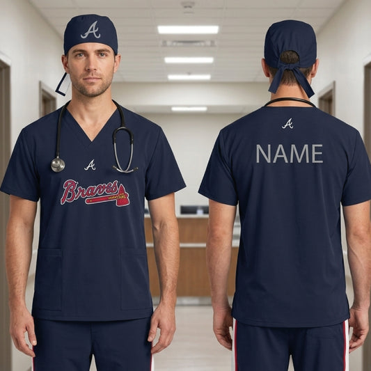 ATLANTA BRAVES MLB SCRUB TOP