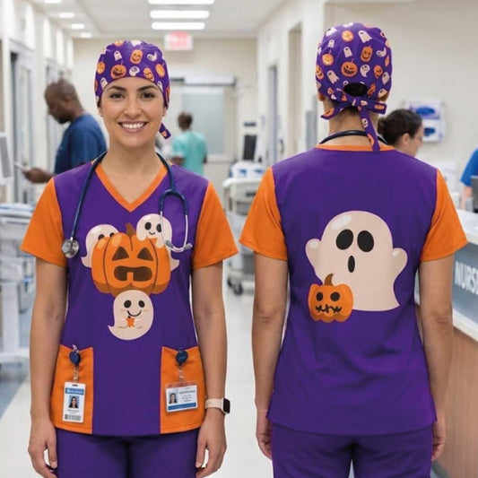 BABY GHOSTS SCRUB TOP