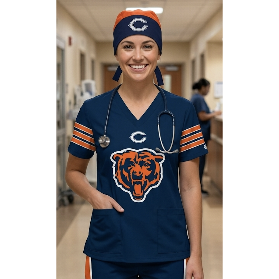CHICAGO BEARS SCRUB TOP
