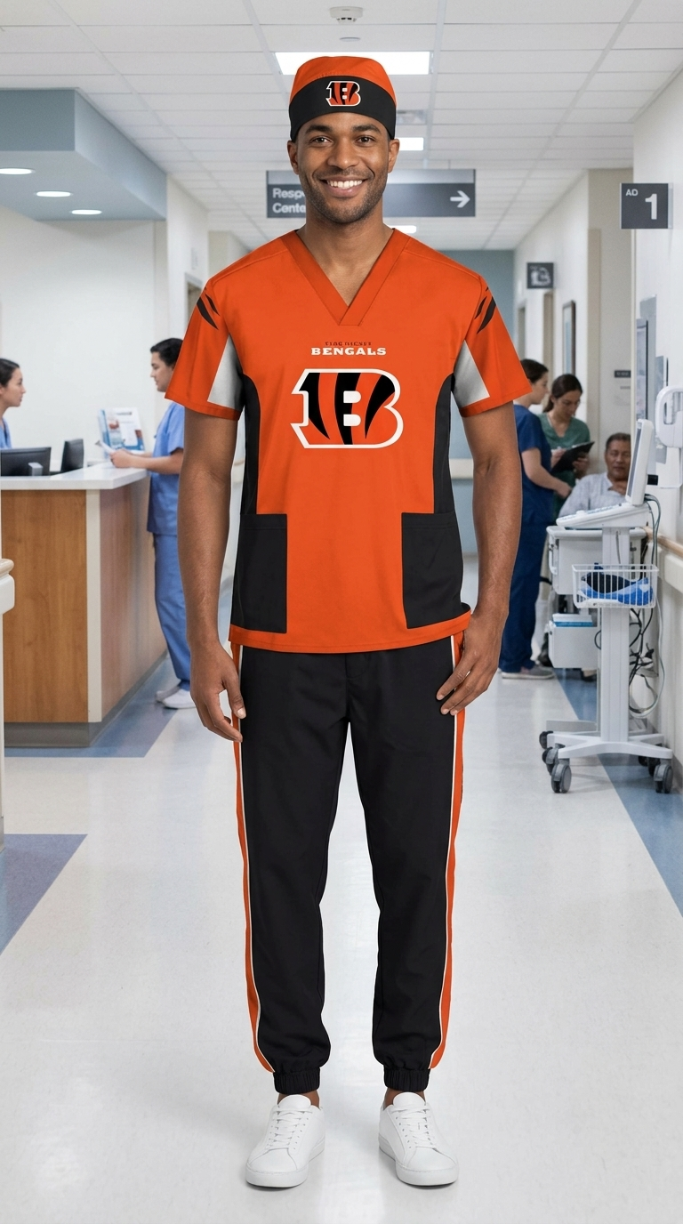 CINCINNATI BENGALS ORANGE SCRUB SET