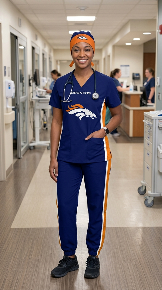 DENVER BRONCOS SCRUB SET