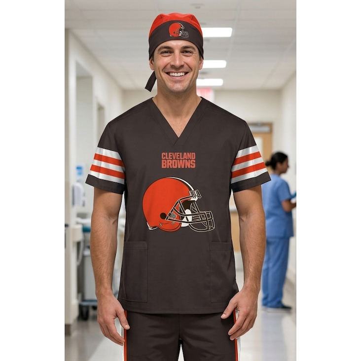 CLEVELAND BROWNS SCRUB TOP