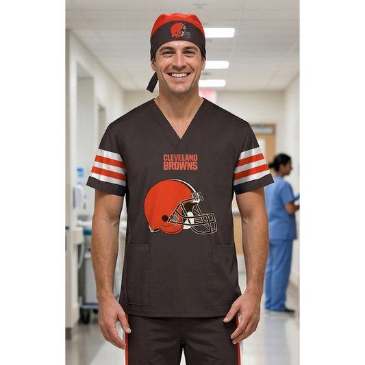 CLEVELAND BROWNS SCRUB TOP