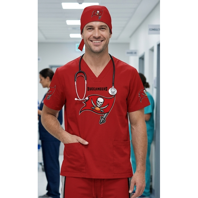 TAMPA BAY BUCCANEERS SCRUB TOP