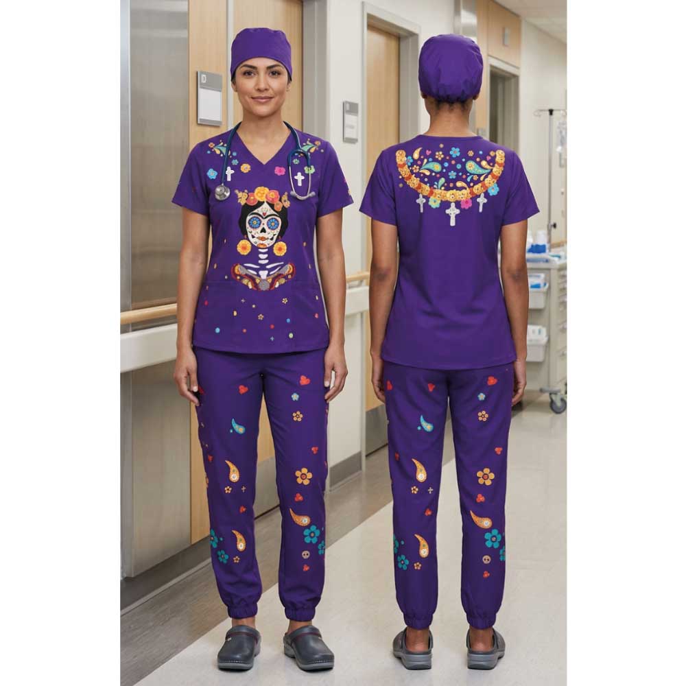 CATRINA WITH EARINGS SCRUB SET
