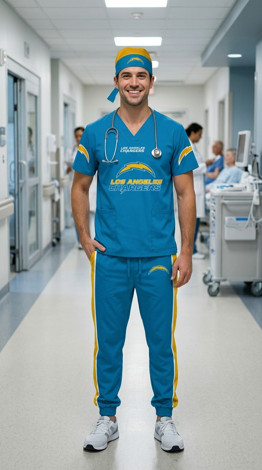 LOS ANGELES CHARGERS SCRUB SET