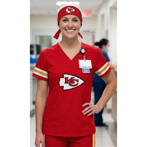KANSAS CITY CHIEFS SCRUB TOP