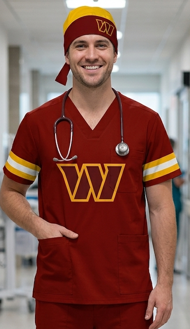 WASHINGTON COMMANDERS SCRUB TOP