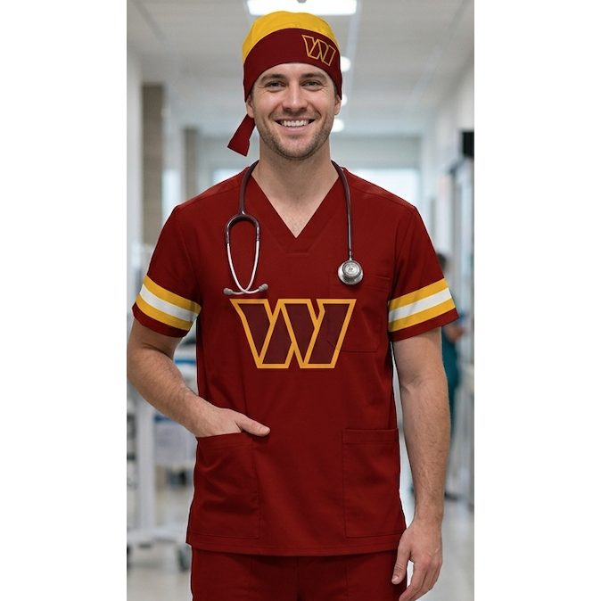 WASHINGTON COMMANDERS SCRUB TOP