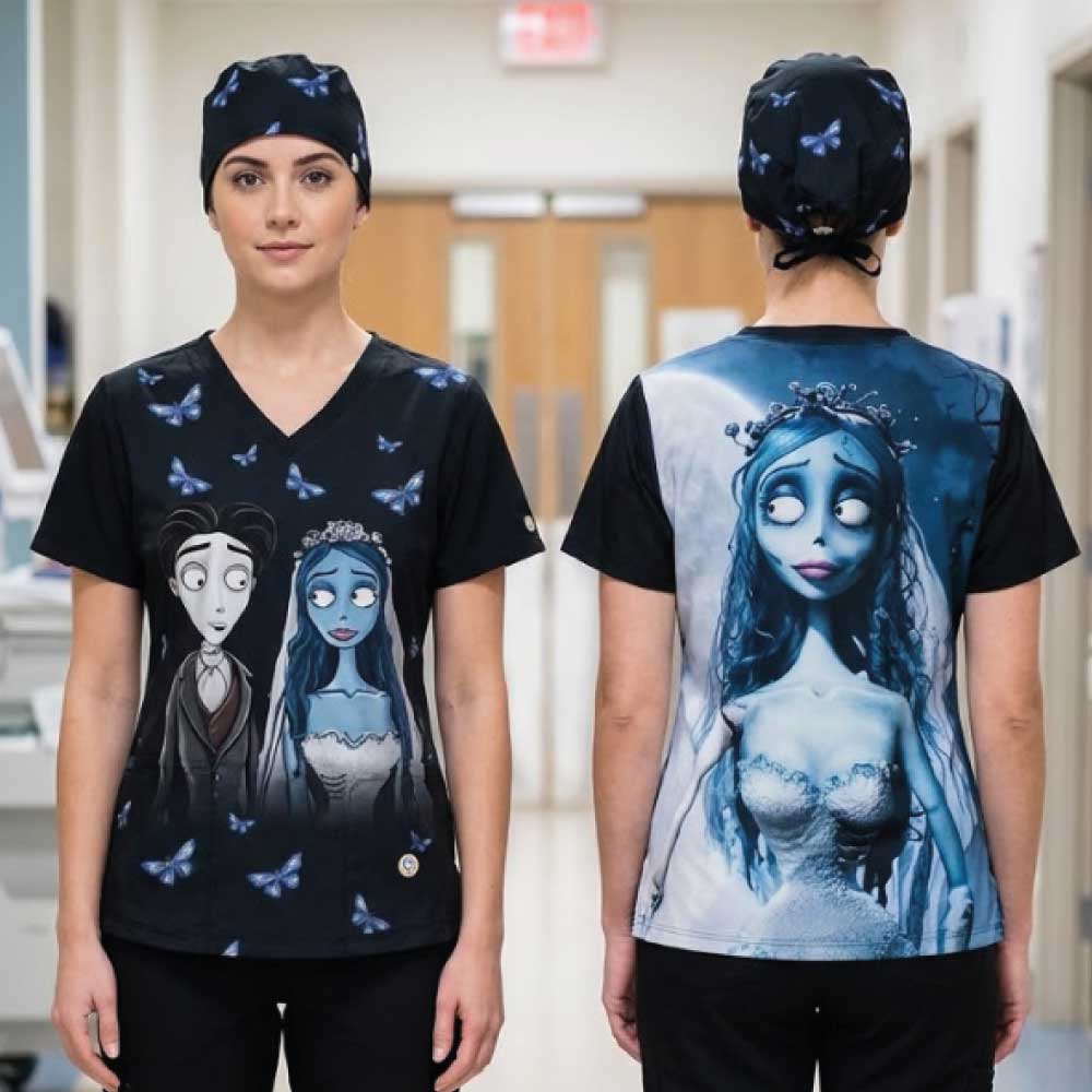 CORPSE BRIDE SCRUB TOP