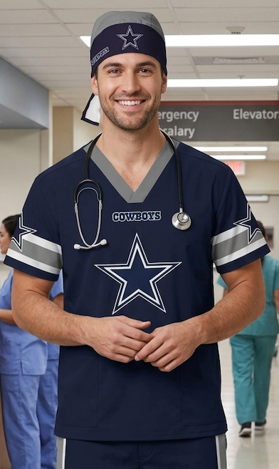 DALLAS COWBOYS SCRUB TOP