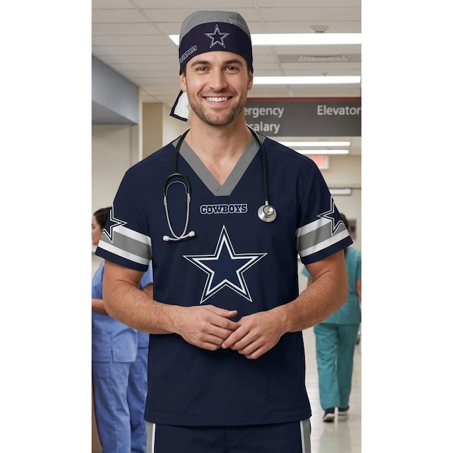 DALLAS COWBOYS SCRUB TOP
