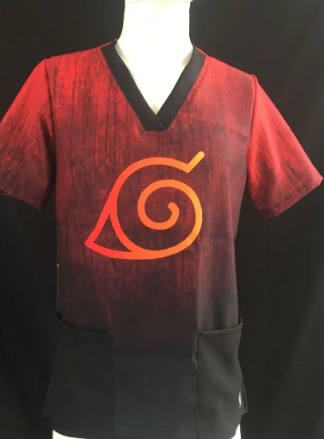 NARUTO FIRE SCRUB TOP