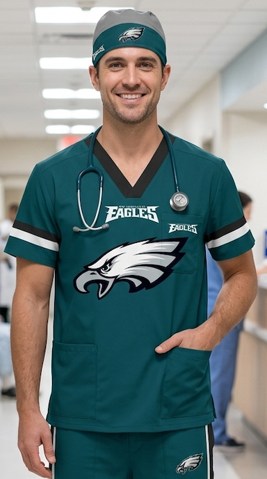 PHILADELPHIA EAGLES SCRUB TOP