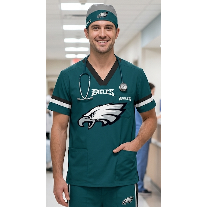 PHILADELPHIA EAGLES SCRUB TOP