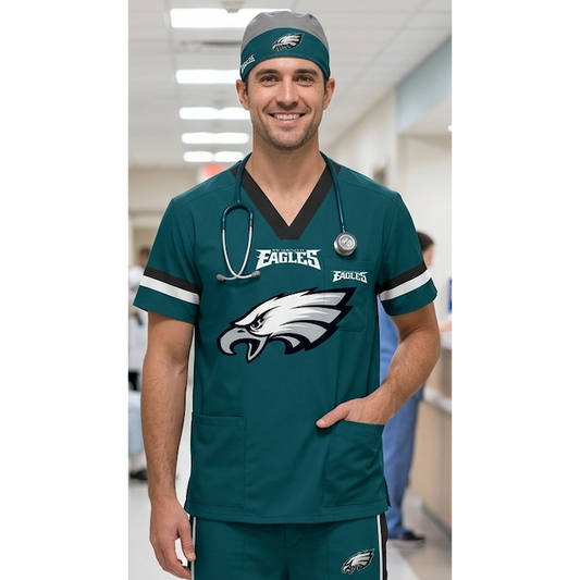 PHILADELPHIA EAGLES SCRUB TOP