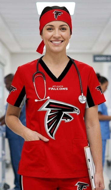 ATLANTA FALCONS SCRUB TOP