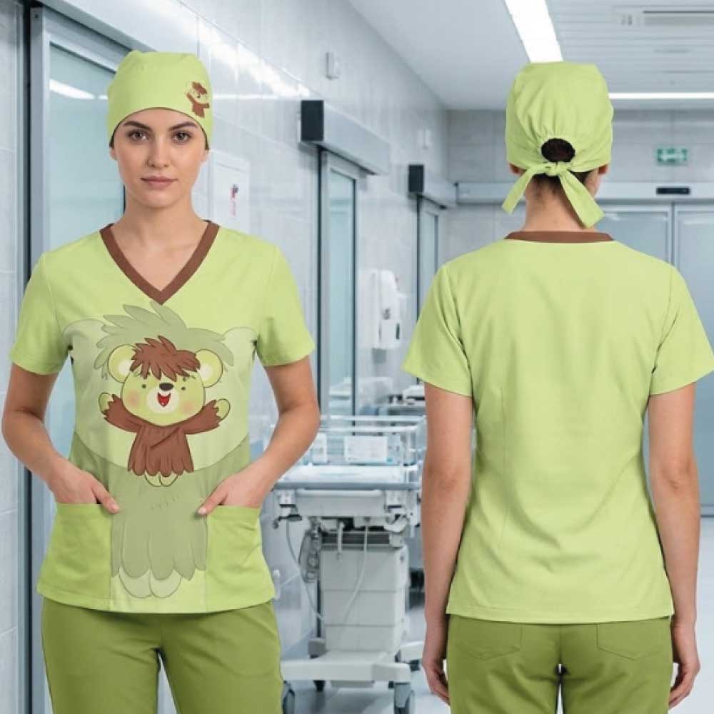 FRANKIE BEAR SCRUB TOP