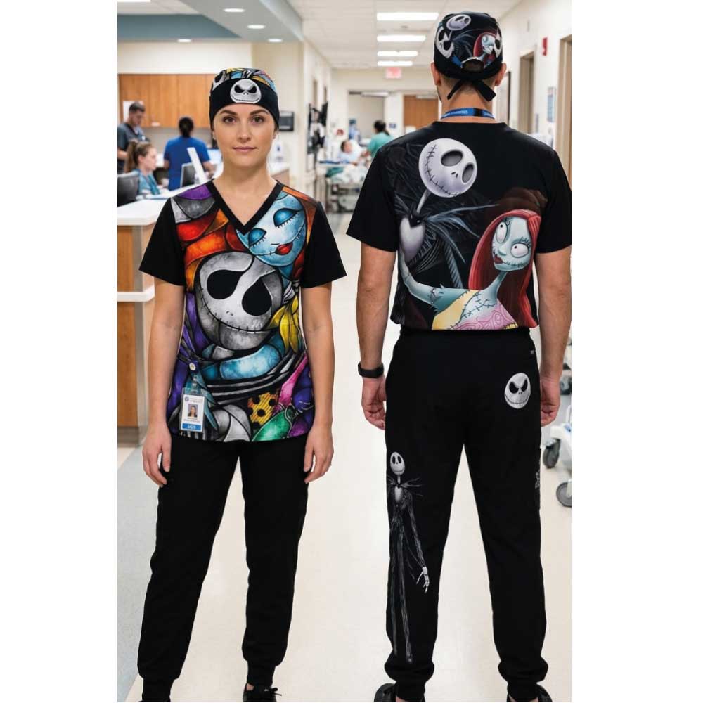 JACK AND BRIDE STAINED GLASS SCRUB SET