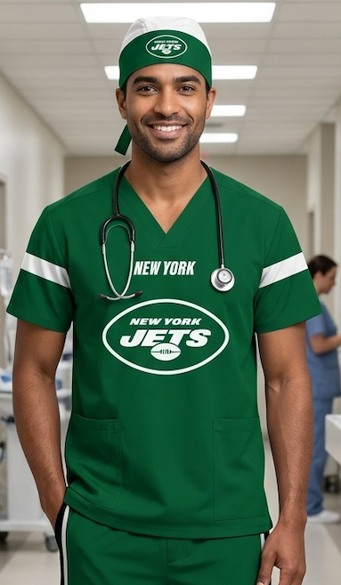 NEW YORK JETS SCRUB TOP