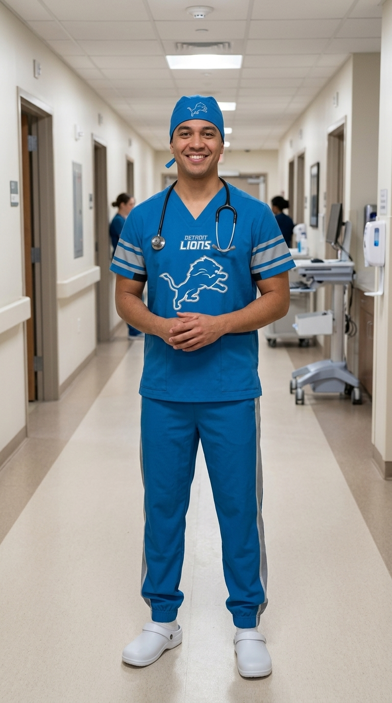 DETROIT LIONS SCRUB SET