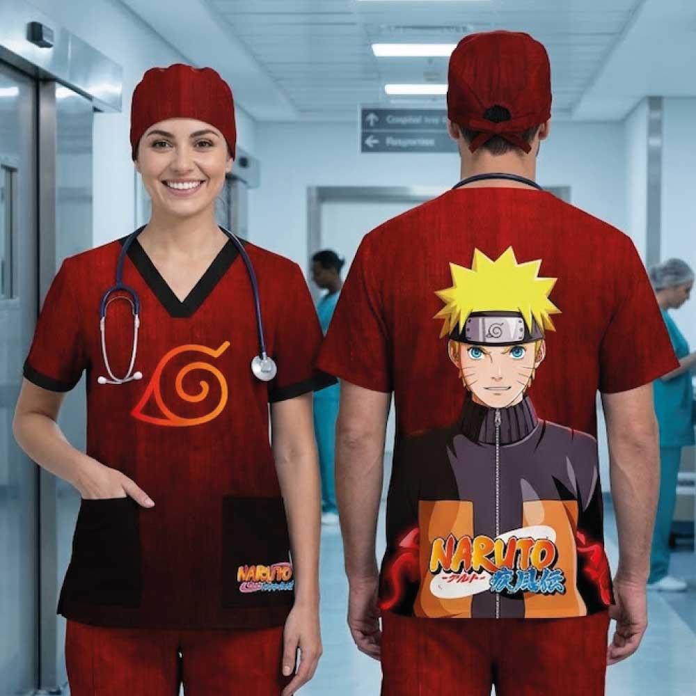 NARUTO FIRE SCRUB TOP