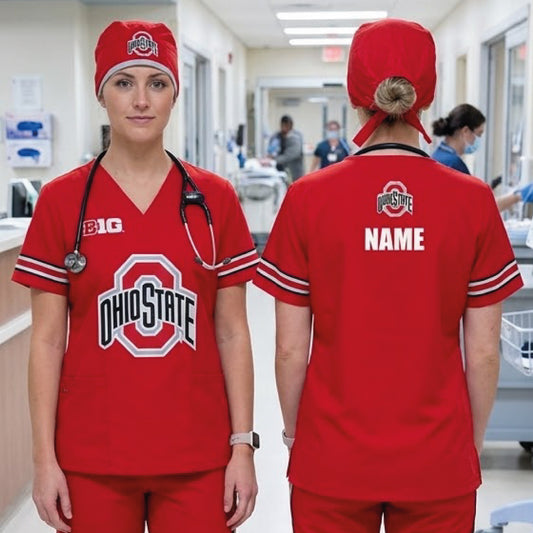 OHIO STATE BUCKEYES SCRUB TOP