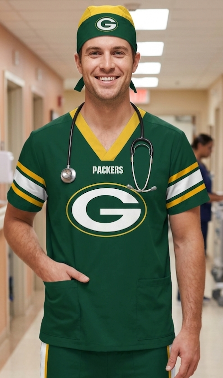 GREEN BAY PACKERS SCRUB TOP
