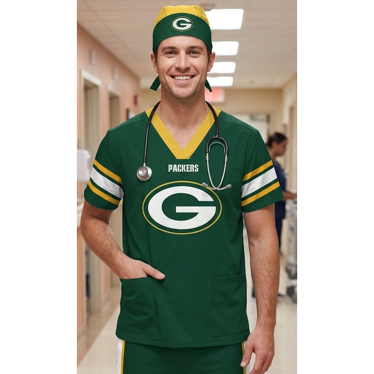 GREEN BAY PACKERS SCRUB TOP