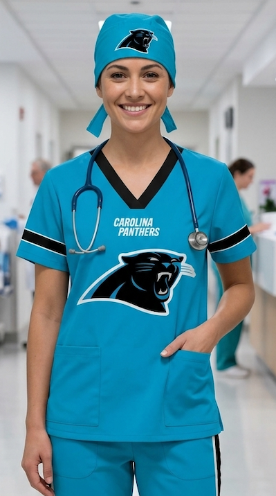 CAROLINA PANTHERS SCRUB TOP