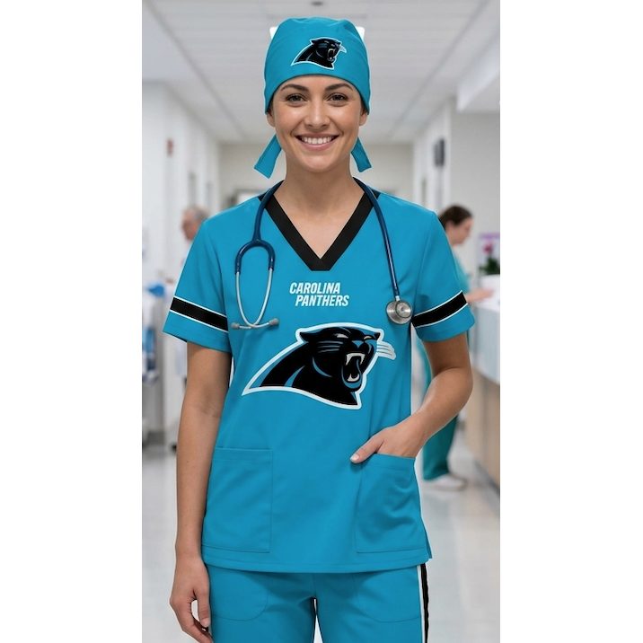 CAROLINA PANTHERS SCRUB TOP