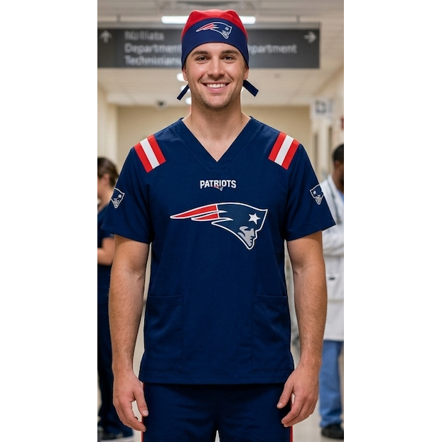 NEW ENGLAND PATRIOTS SCRUB TOP
