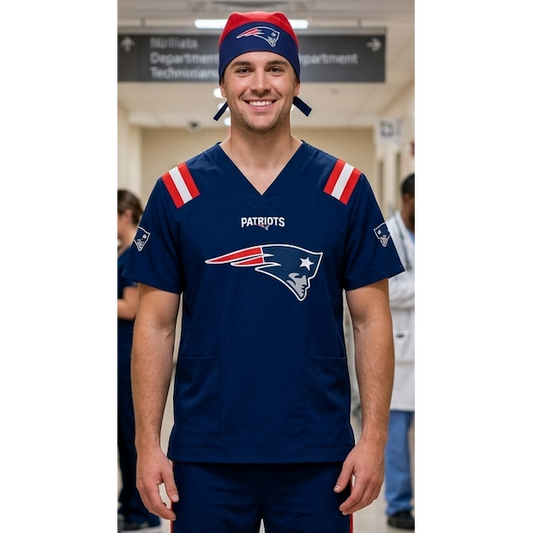 NEW ENGLAND PATRIOTS SCRUB TOP