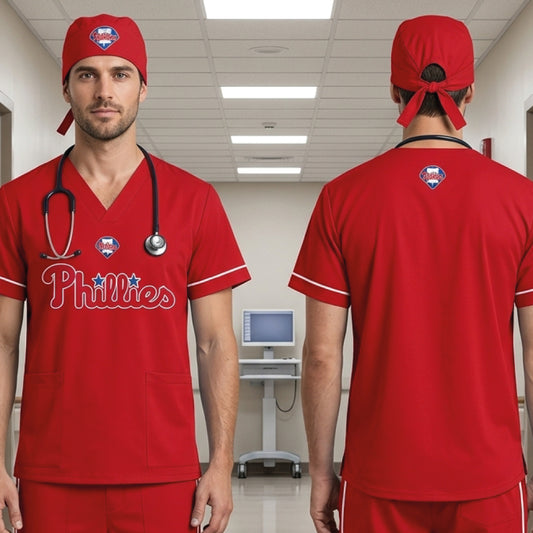 PHILADELPHIA PHILLIES MLB SCRUB TOP