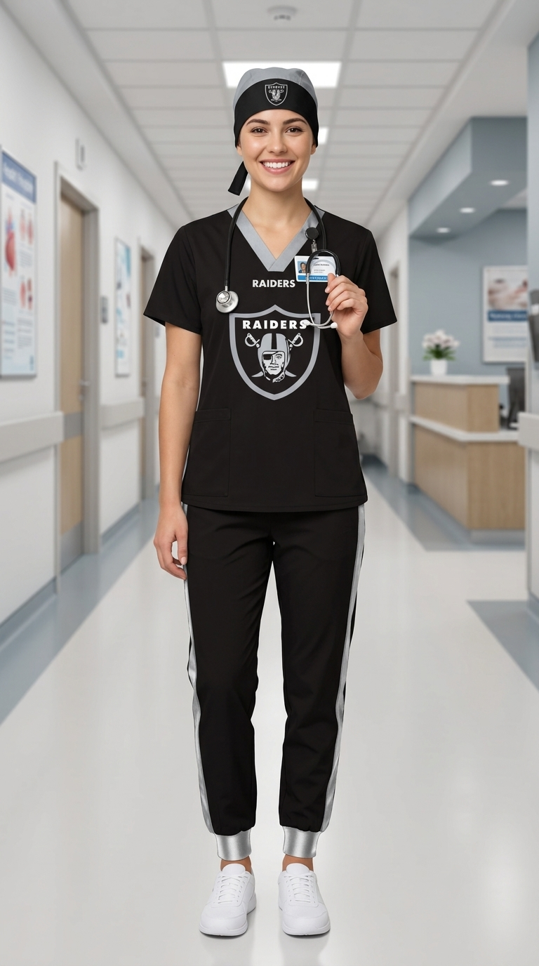 LAS VEGAS RAIDERS SCRUB SET