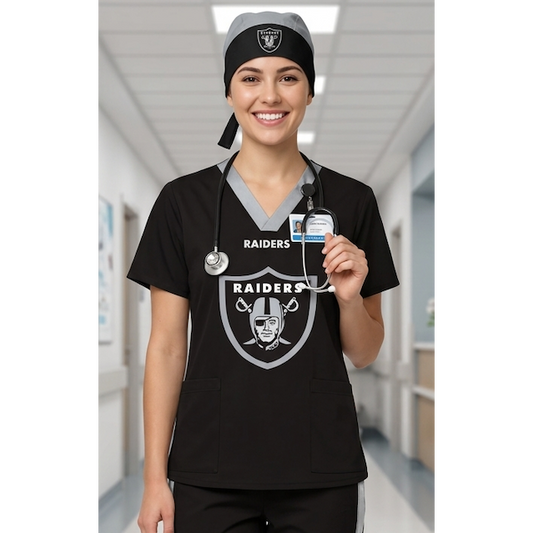 LAS VEGAS RAIDERS SCRUB TOP